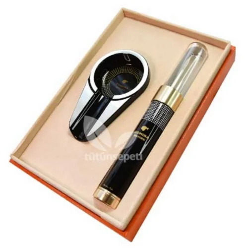 Cohiba Tekli Tüp Humidor ve Küllük seti - 2