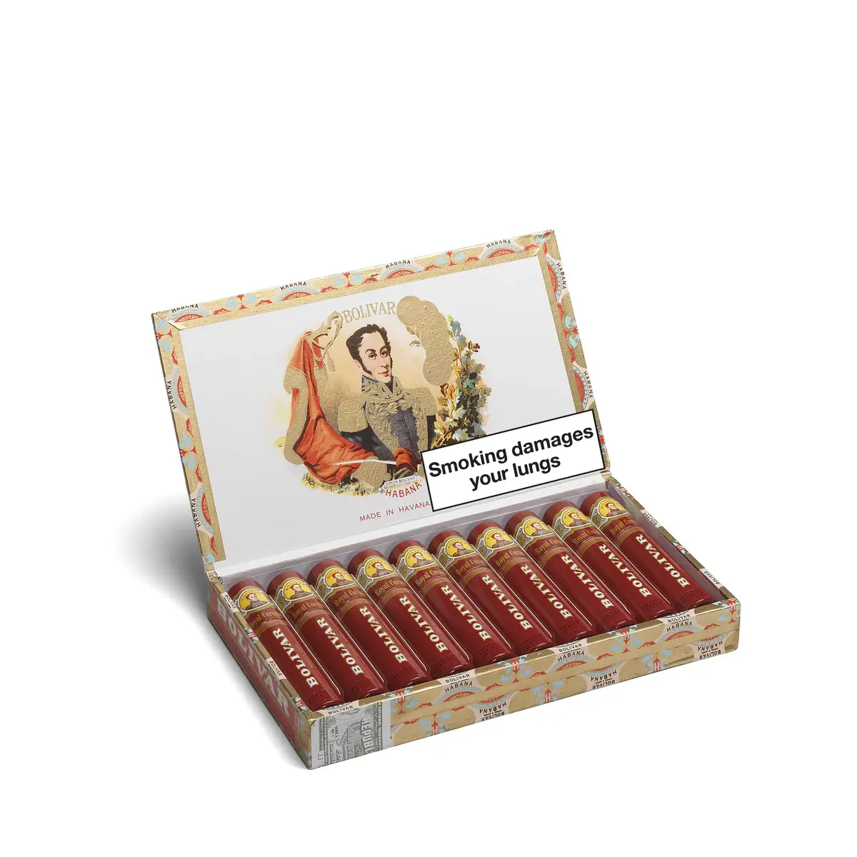Bolivar Royal Coronas Puro Tubos 10's FREESHOP