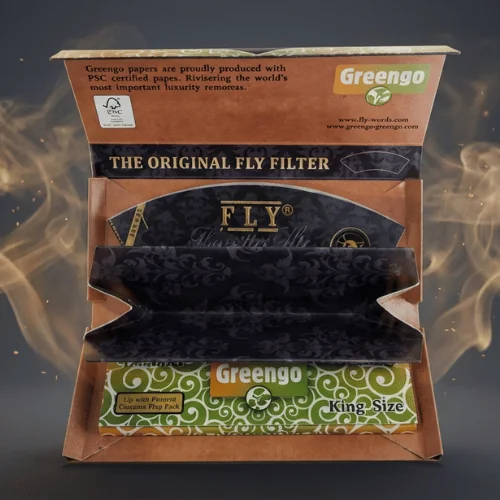 Greengo Fly Black Silk King Size Zıvanalı Sarma Kağıdı
