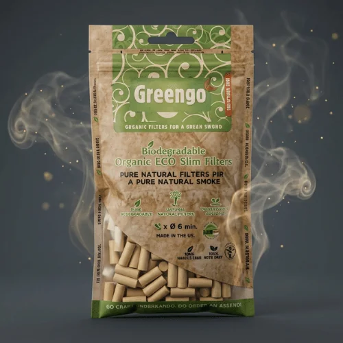 Greengo XL Uzun Slim Organik Poşet Sigara Sarma Filtresi