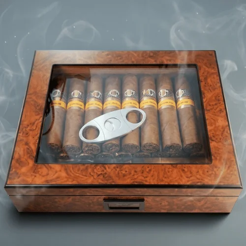 Lubinski Humidor + Montecristo Wide Edmundo Puro seti