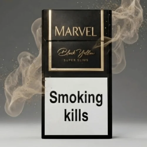 Marvel Black Yellow superslim sigara - Vanilya aromalı