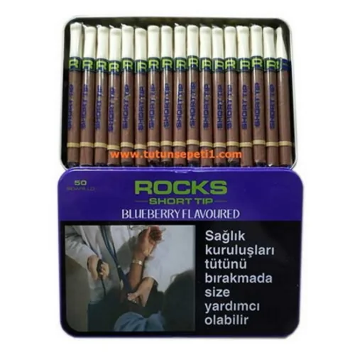 Rocks Short Tip Blueberry sigarillo - Yaban Mersini aromalı - 50's