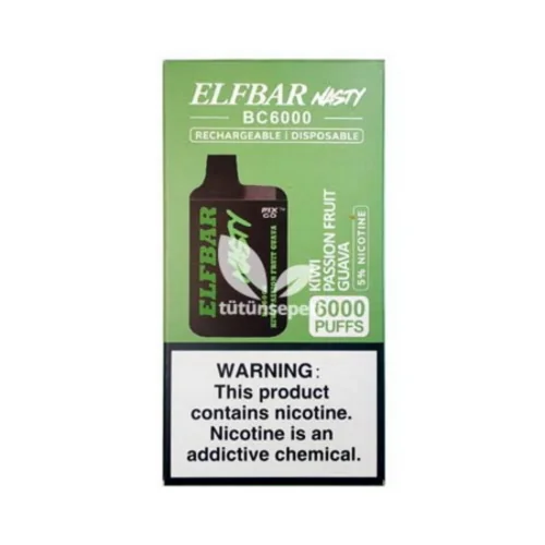 Elf Bar BC6000 Kiwi Passion Fruit Guava Puff - Nasty - 4