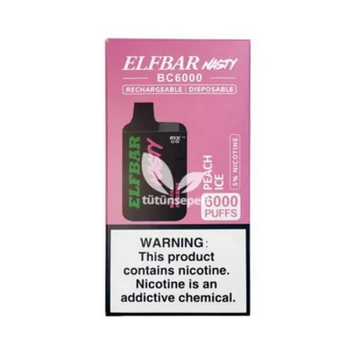 Elf Bar BC6000 Peach Ice Puff - Nasty - 4