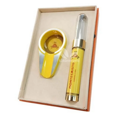 Montecristo Tekli Tüp Humidor ve Küllük seti - 2